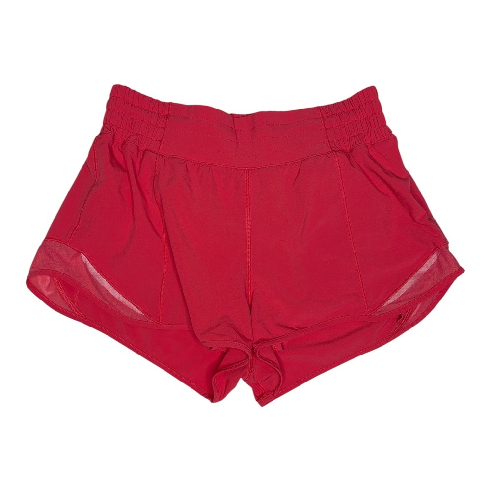 Lululemon Hotty Hot High-Rise Lined Short 2.5 Pink Red Womens Size 6 LW7AYYR
